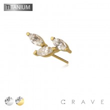 IMPLANT GRADE TITANIUM THREADLESS PUSH IN MARQUISE BRANCH TOP PART